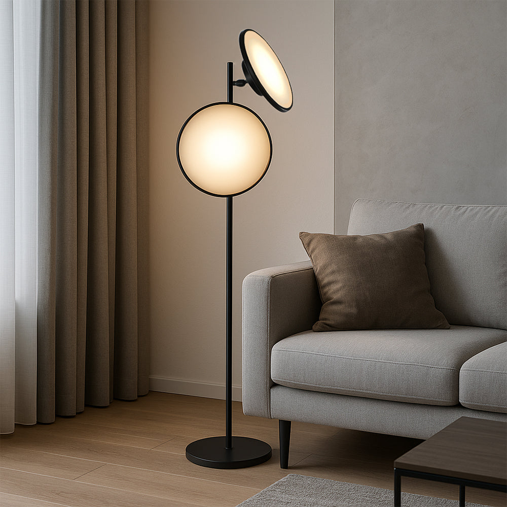 Modern Dual-Globe Floor Lamp