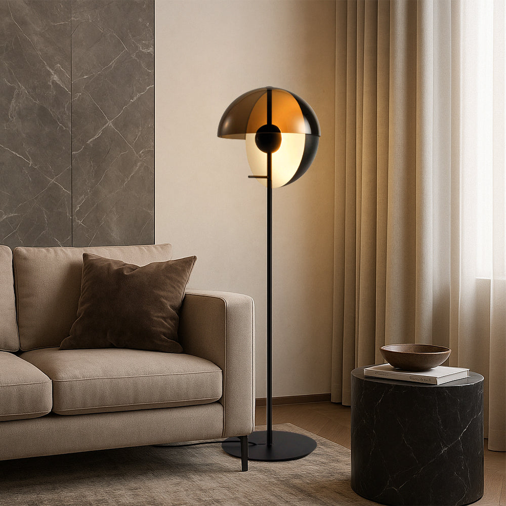 Smokey Glass Floor Lamp