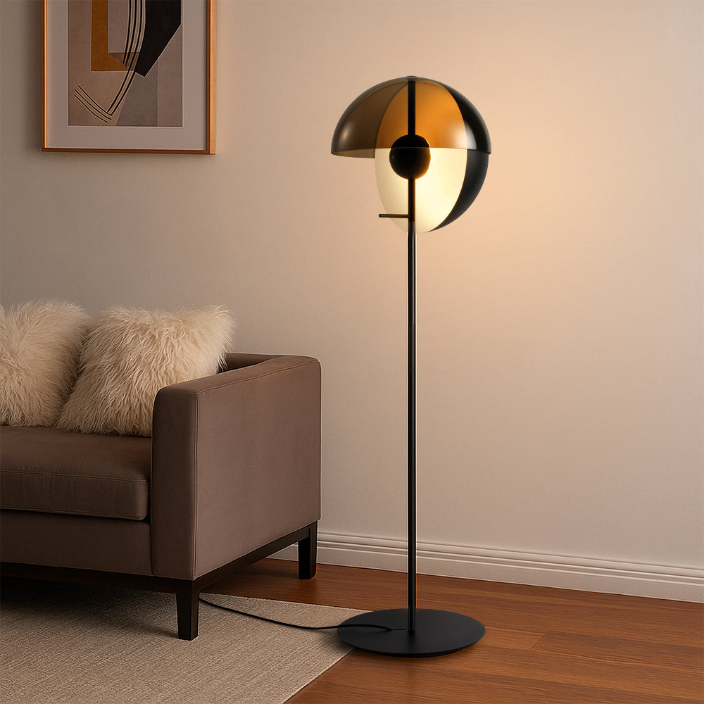 Smokey Glass Floor Lamp