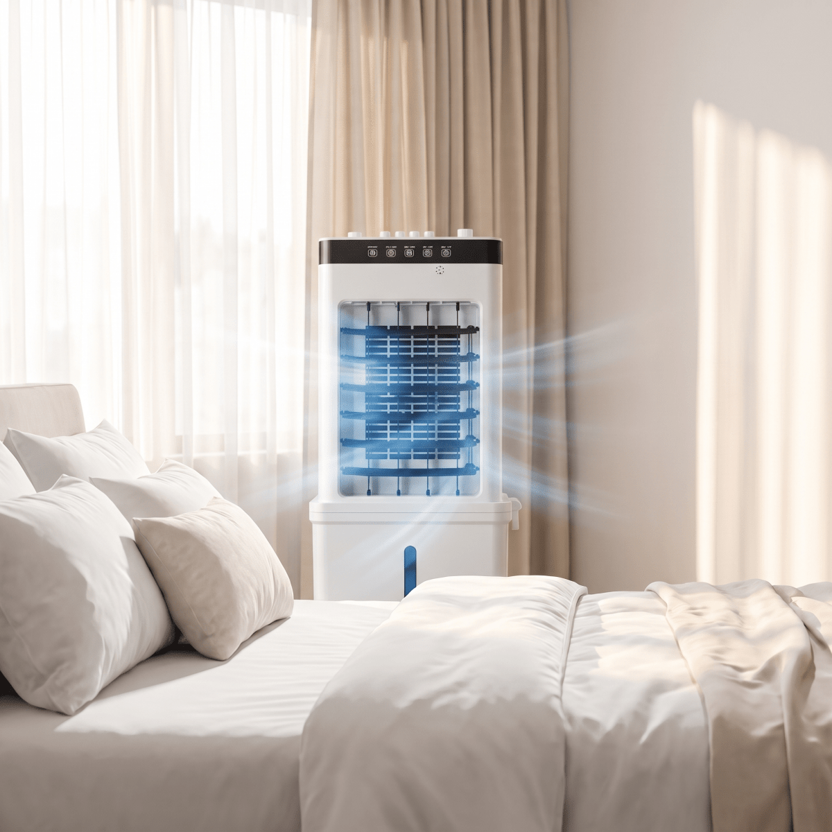 3-in-1 Portable Air Cooler with Fan & Humidifier – Mobile Evaporative Cooler