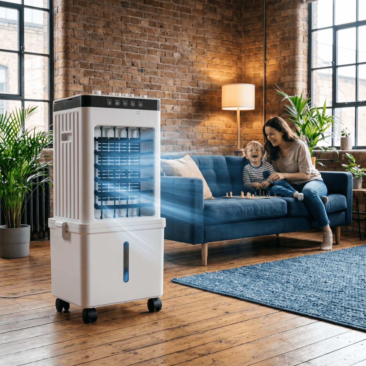 Portable 3-in-1 Evaporative Air Cooler – Cooling, Humidifying & Air Purifying