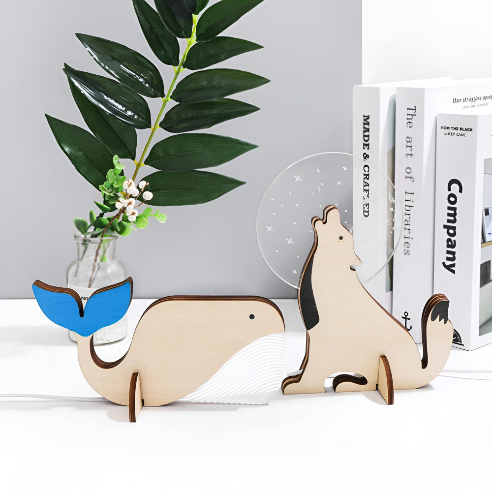 Decorative Wooden Animal Table Lamp