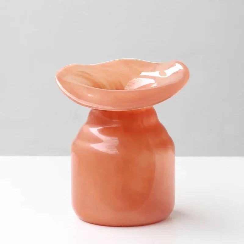 Vase décoratif de Noël en verre avec silhouette façonnée à la main