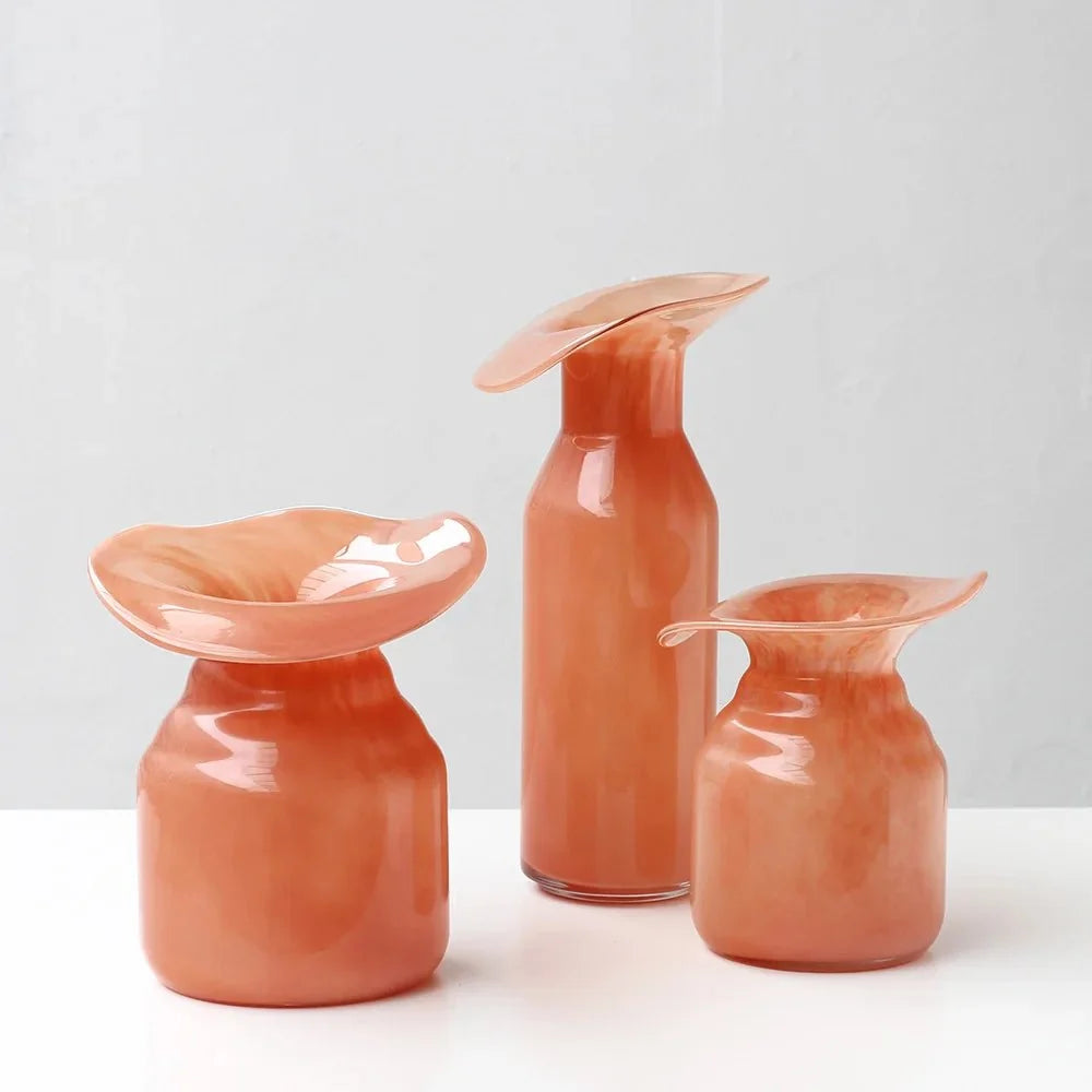 Vase décoratif de Noël en verre avec silhouette façonnée à la main