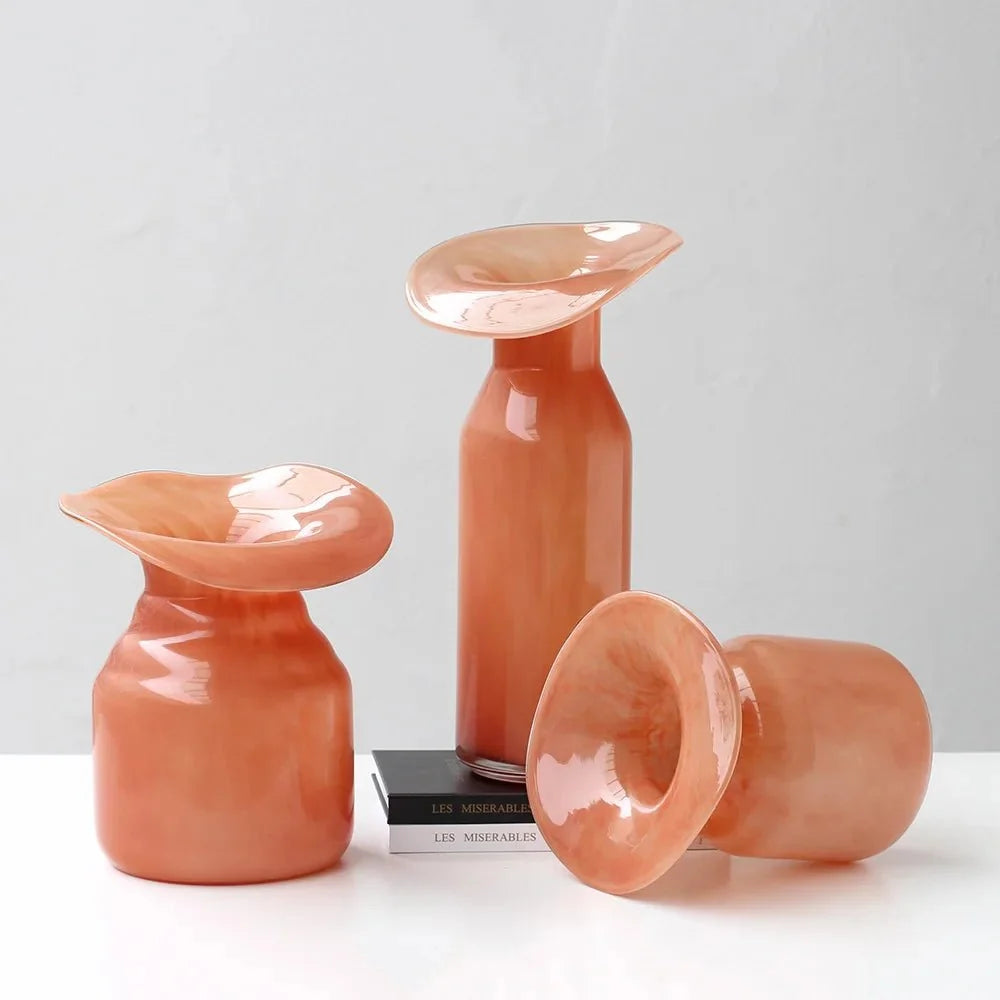 Vase décoratif de Noël en verre avec silhouette façonnée à la main