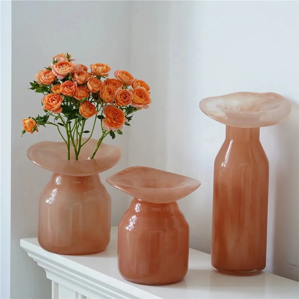 Vase décoratif de Noël en verre avec silhouette façonnée à la main