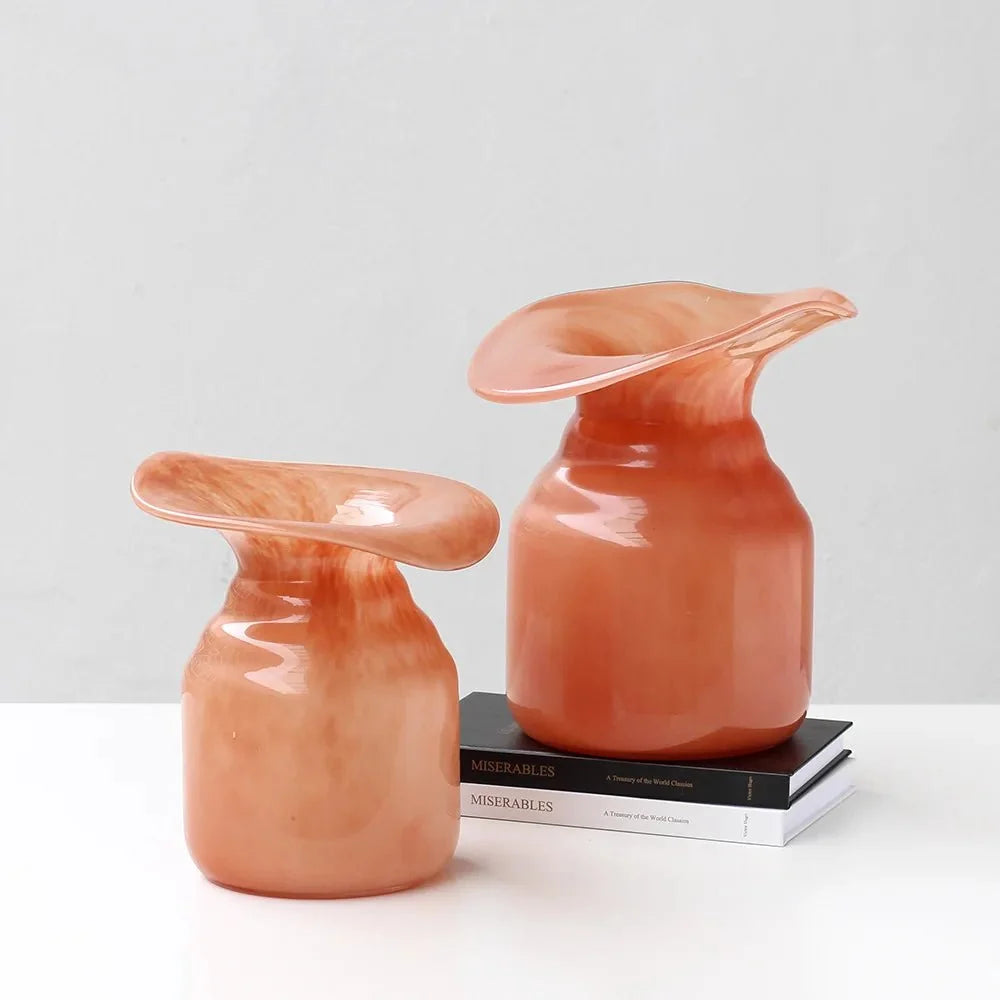 Vase décoratif de Noël en verre avec silhouette façonnée à la main