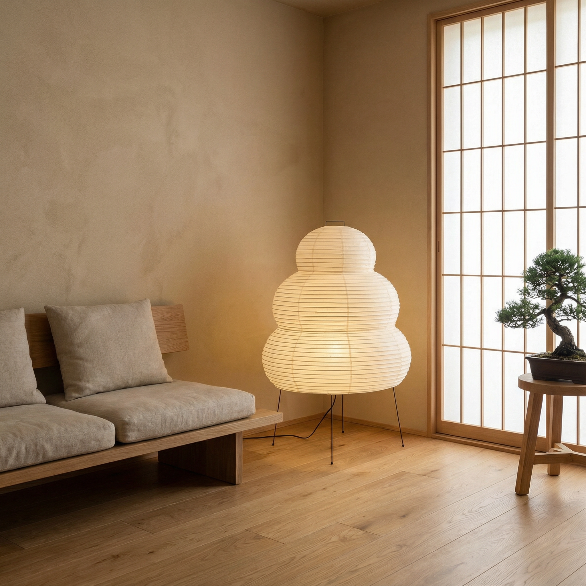 Japanese Rice Paper Floor Lamp