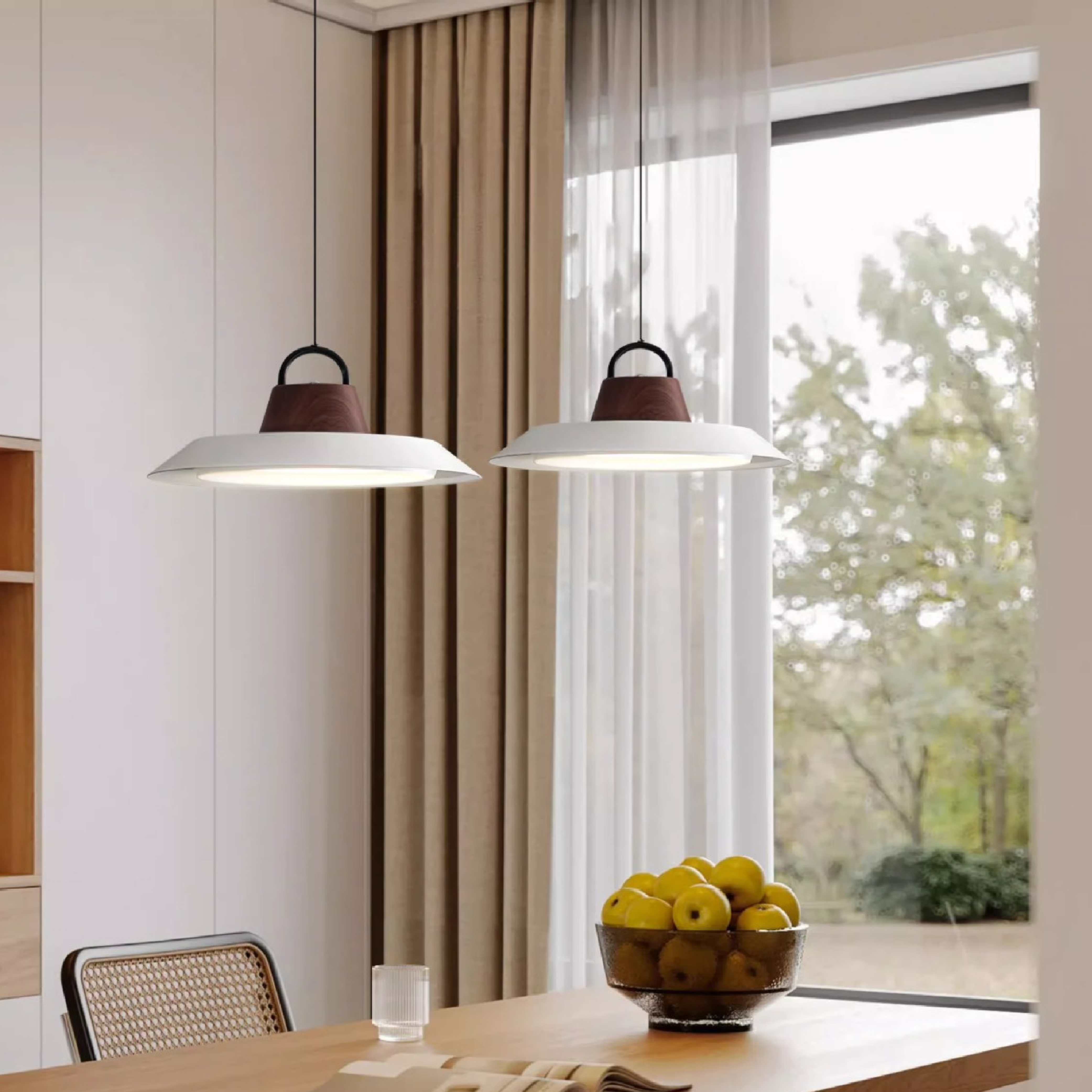 Scandinavian Wood & Metal Pendant Light