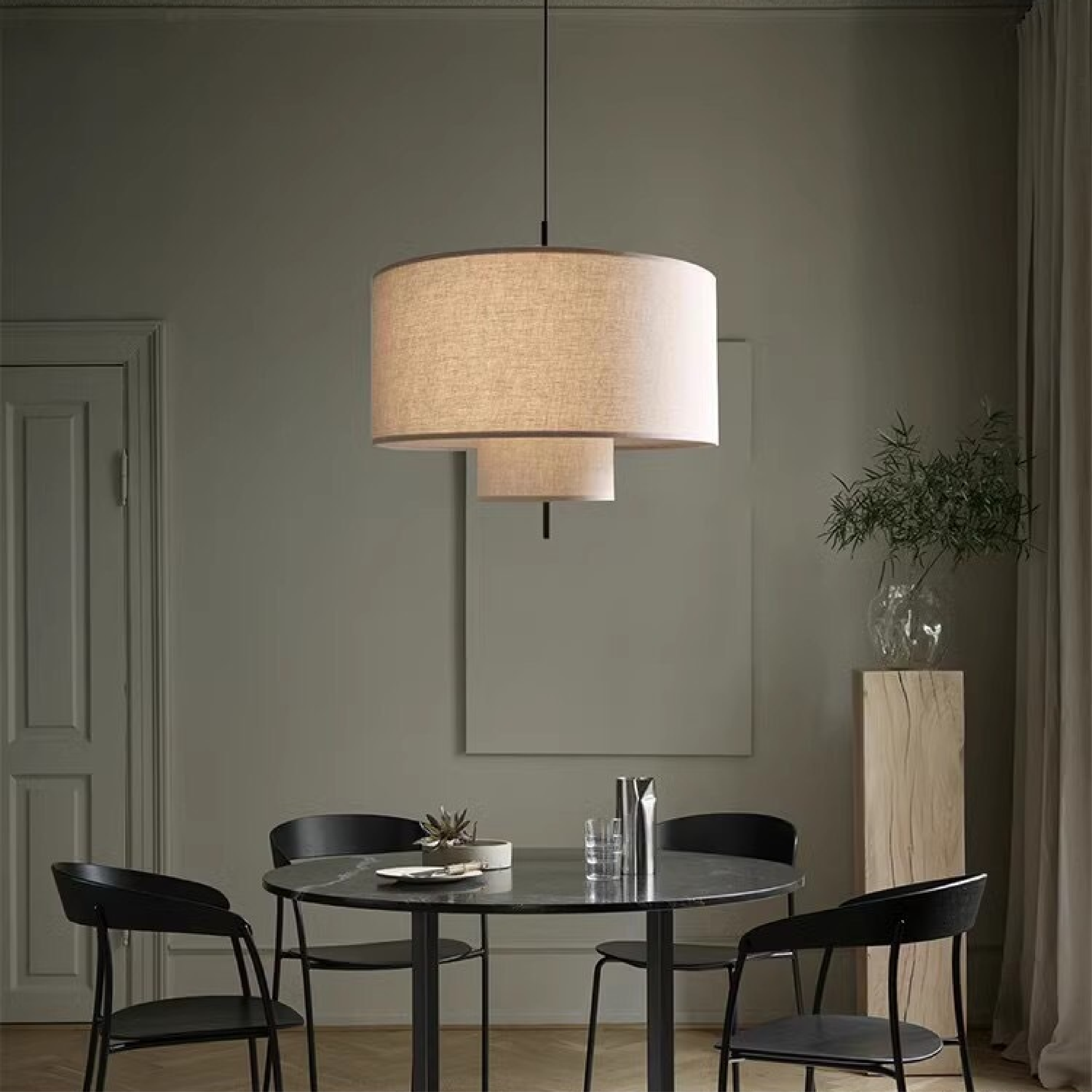 Minimalist Silk Pendant Light