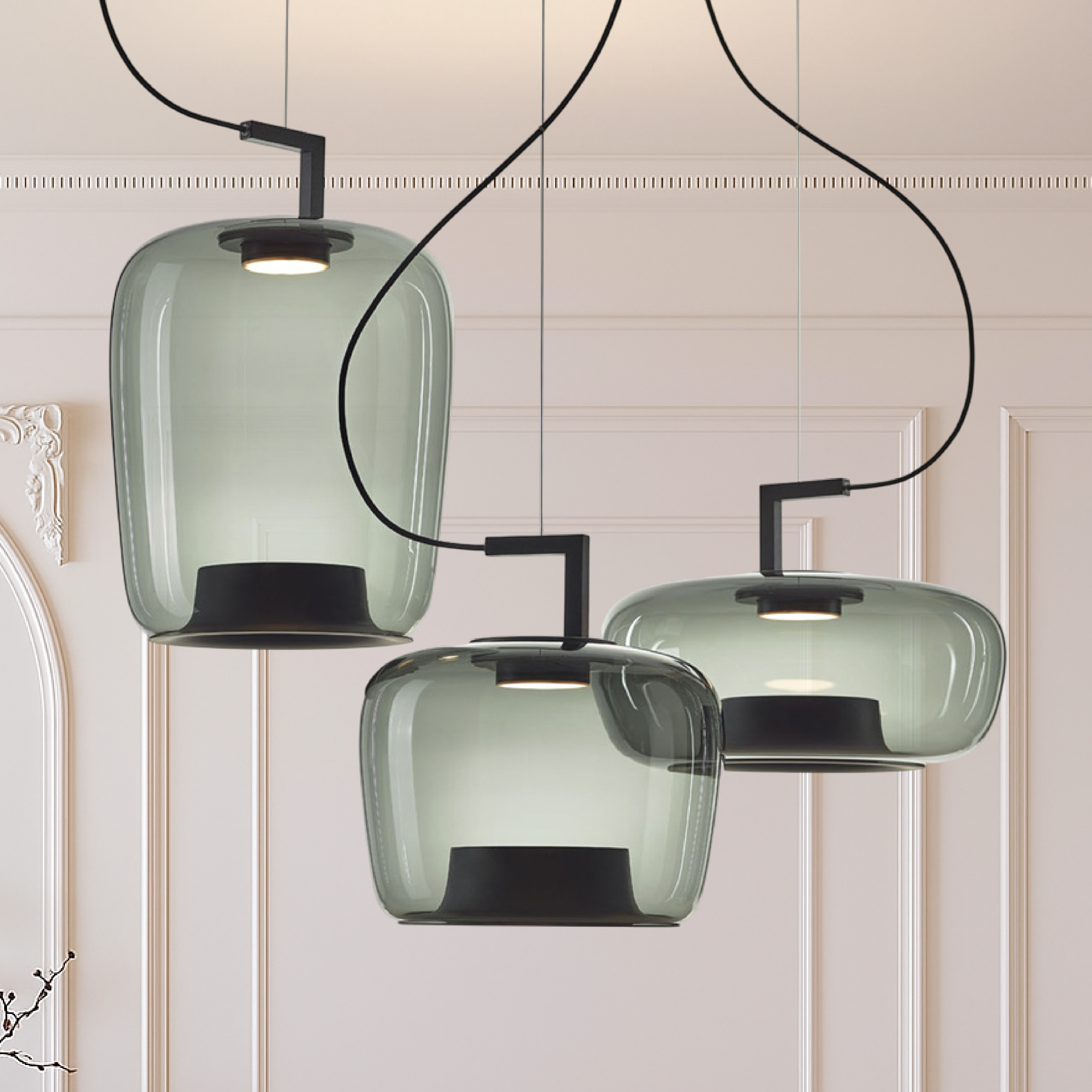 Contemporary Glass Hanging Lamp