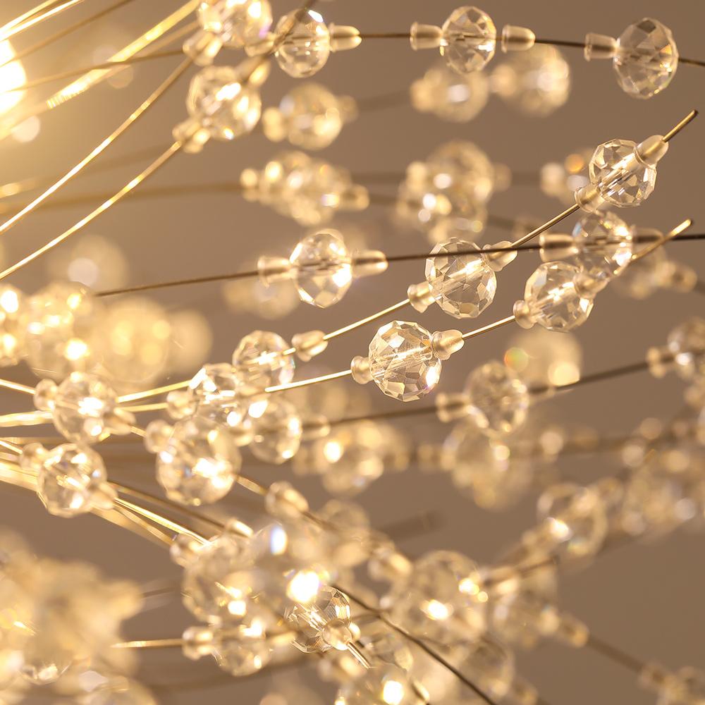 Lustre Sputnik en cristal à 8 lumières avec éclairage LED radiant