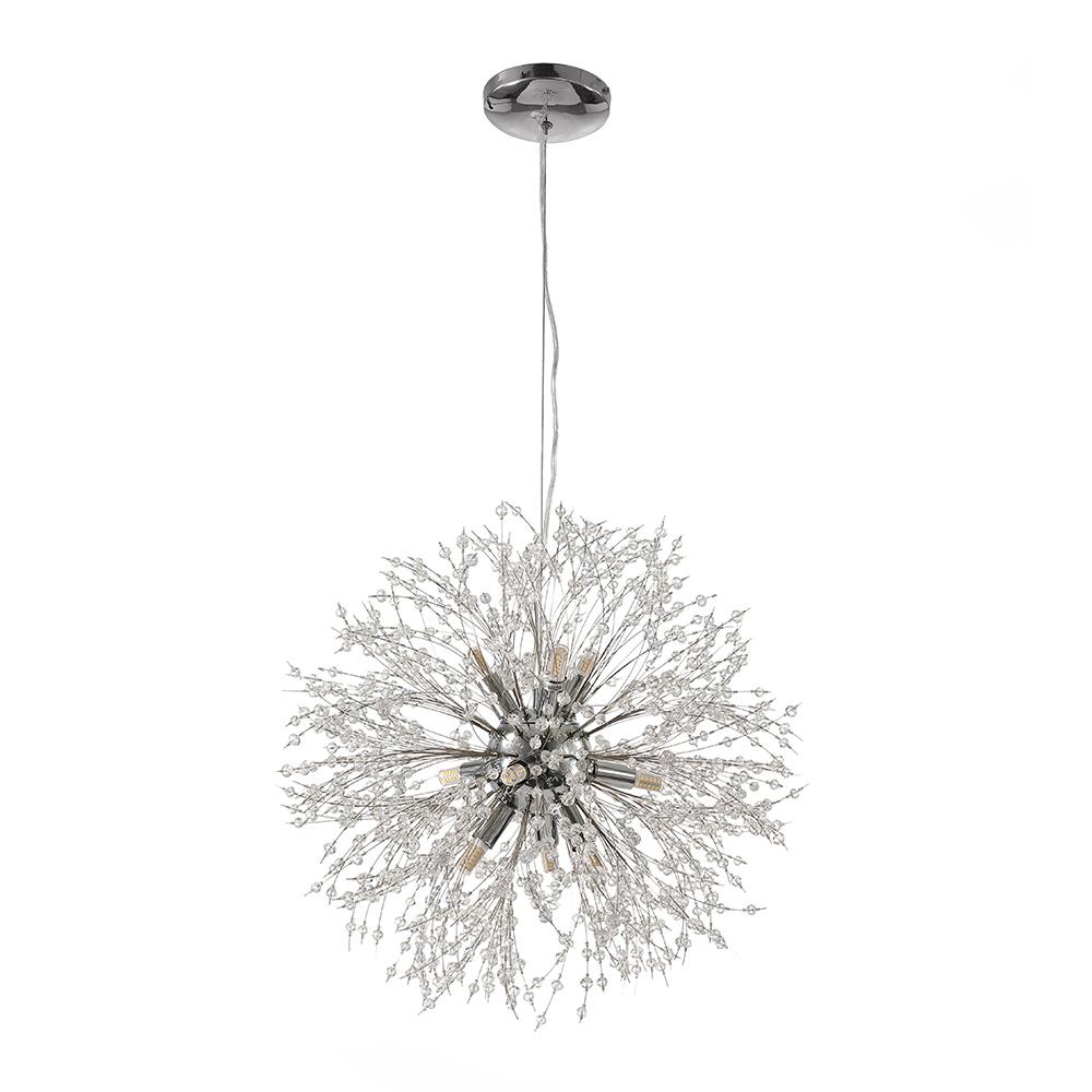 Lustre LED Sputnik en cristal avec éclairage rayonnant pour le salon