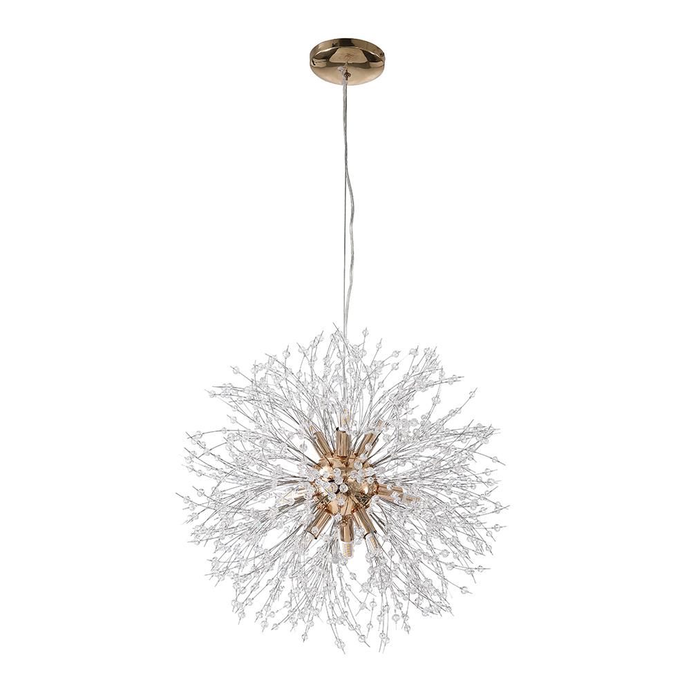 Lustre LED Sputnik en cristal avec éclairage rayonnant pour le salon