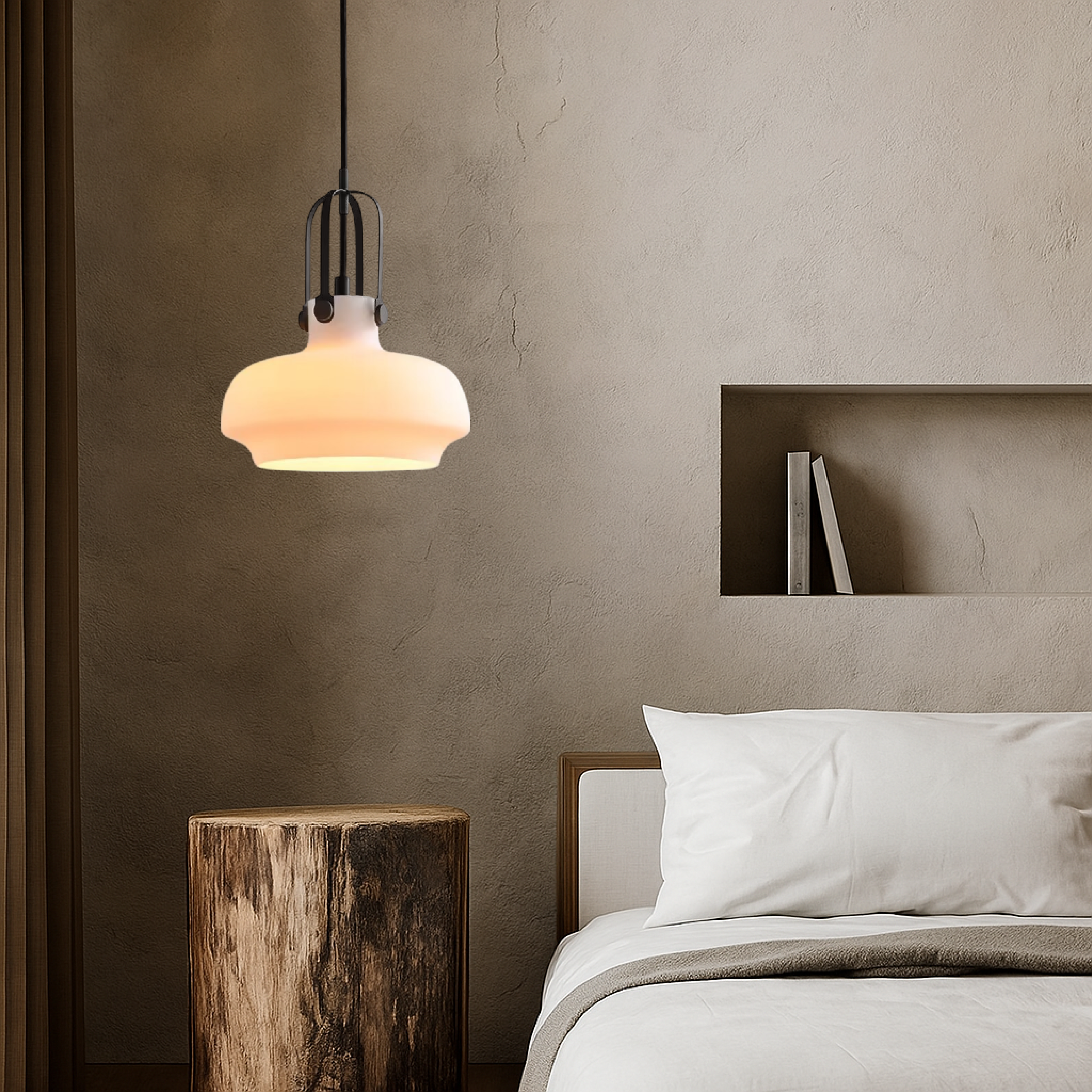 Industrial Vintage Glass Pendant Light