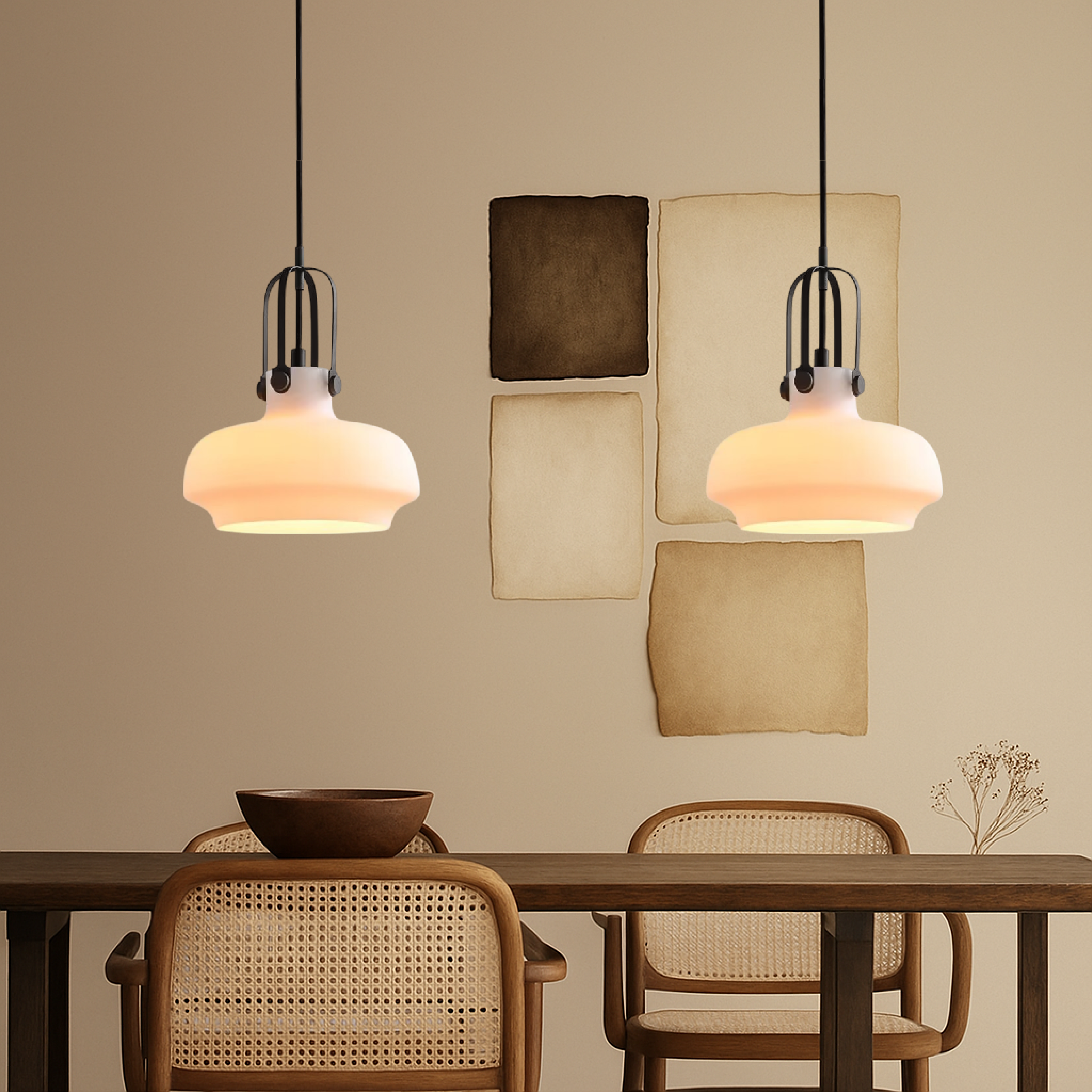 Industrial Vintage Glass Pendant Light