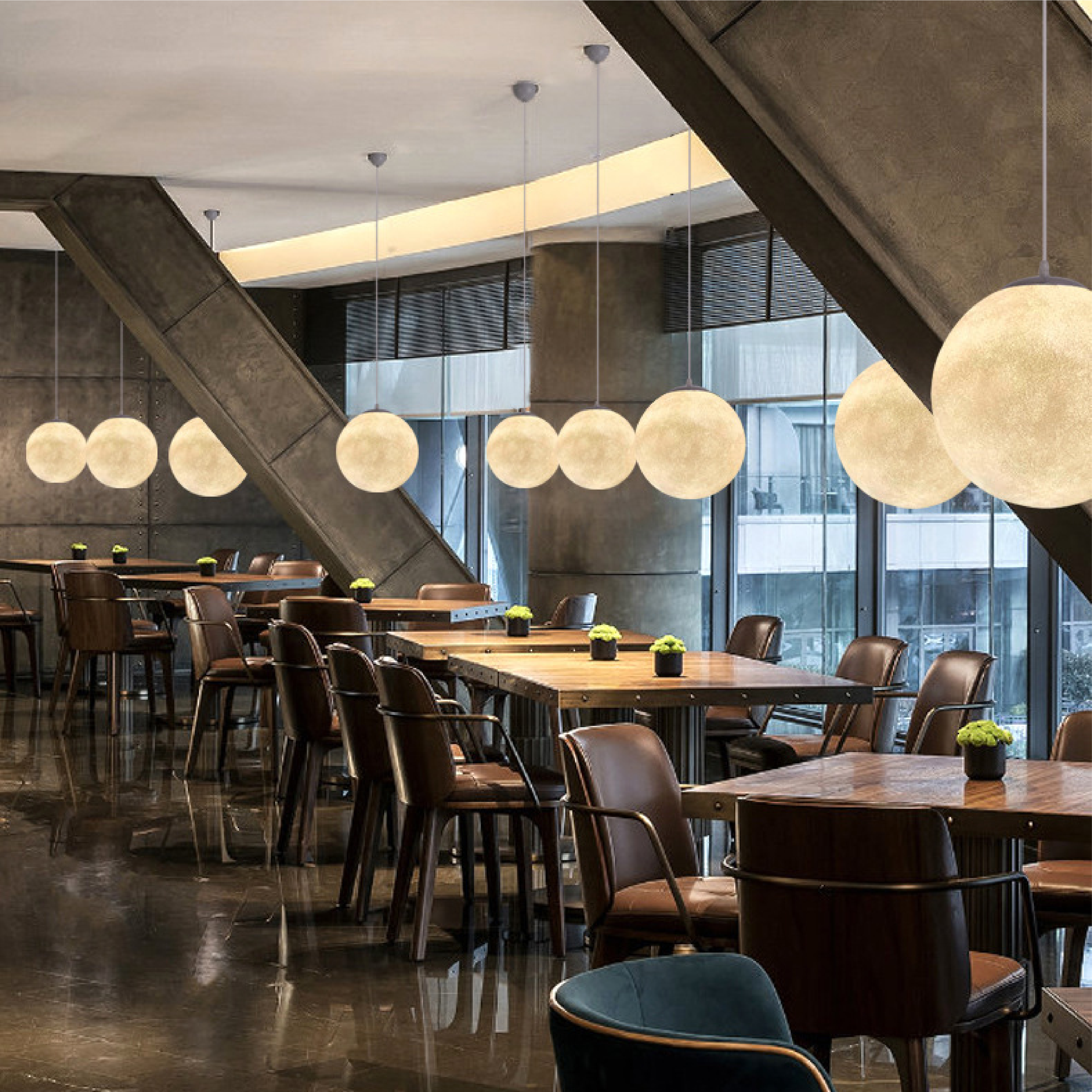 Lunar Glow Moon Pendant Light