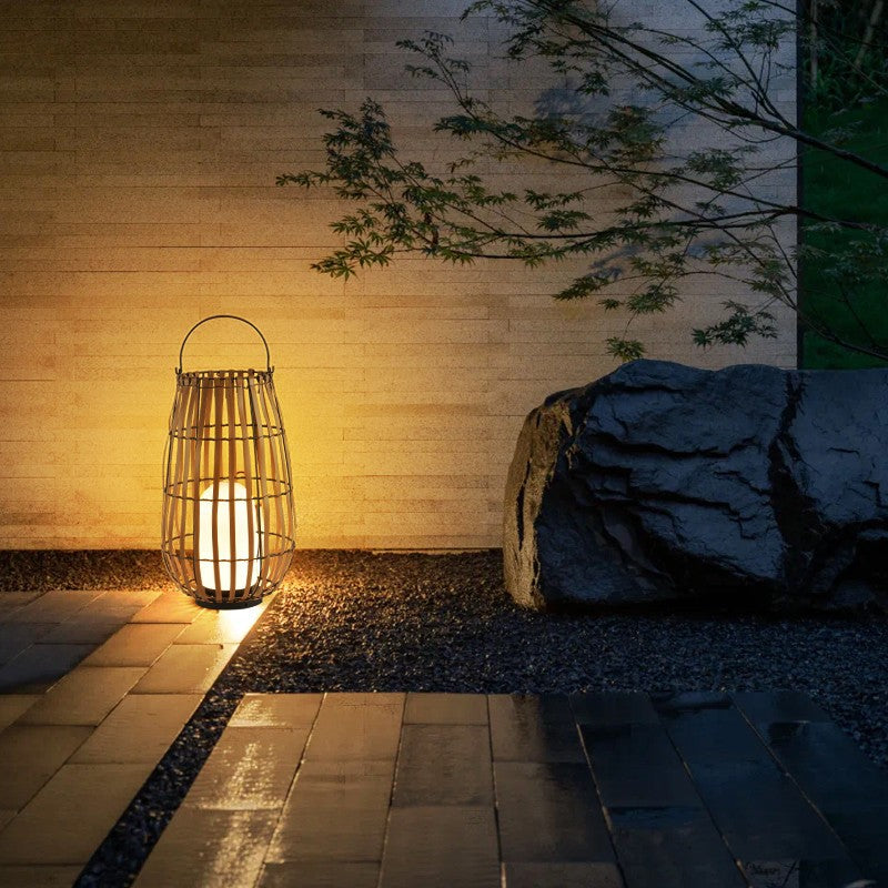 Solar Bamboo Lantern Patio Lights