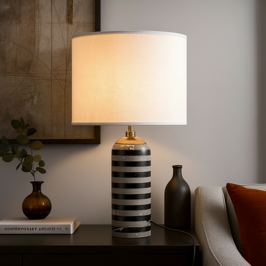 Striped Marble Table Lamp