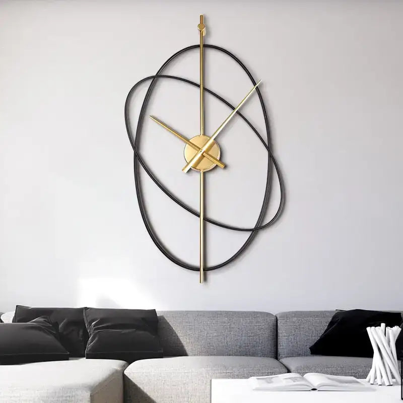 Modern Gold Abstract Metal Wall Clock