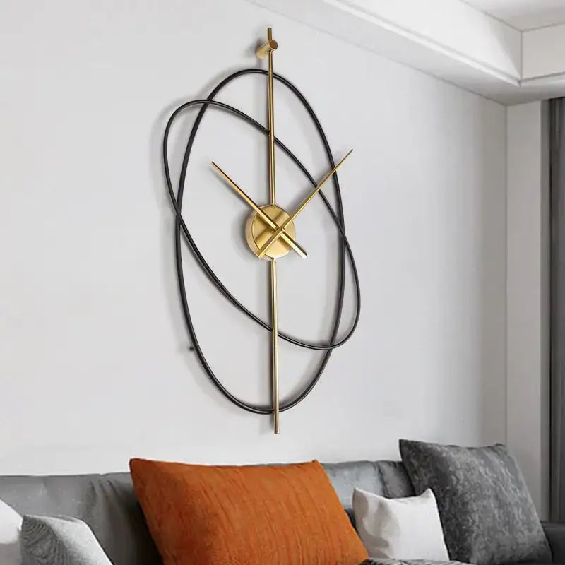 Modern Gold Abstract Metal Wall Clock
