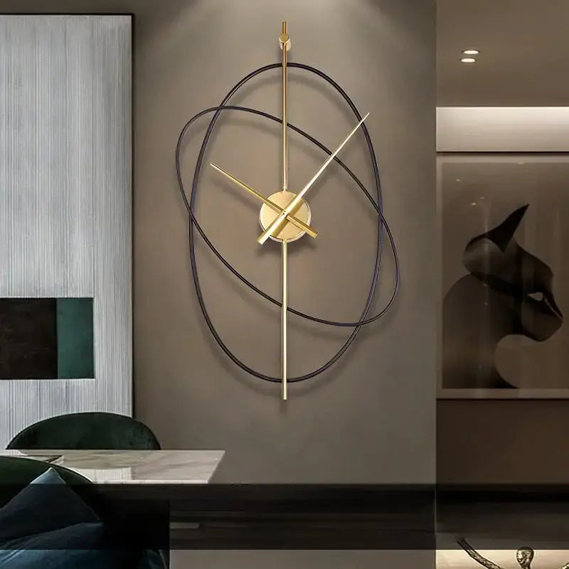 Modern Gold Abstract Metal Wall Clock