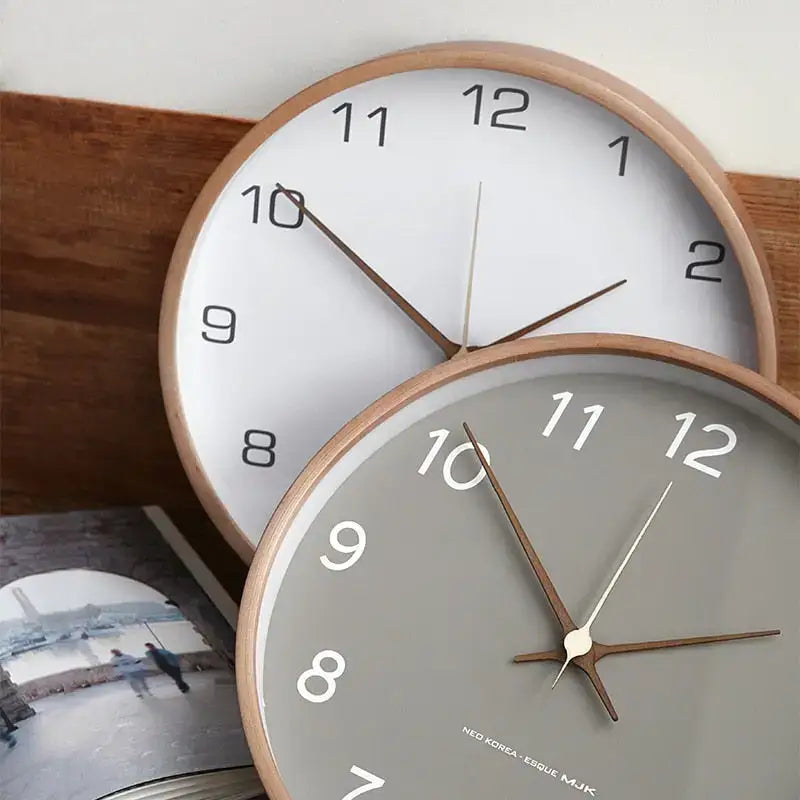 Modern Scandinavian Wood Frame Wall Clock