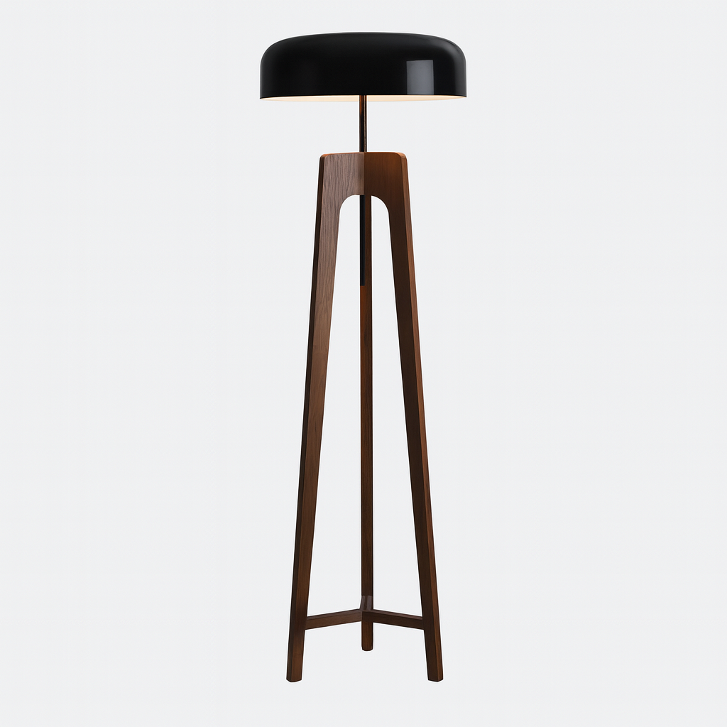 Nordic Wooden Tripod Floor Lamp