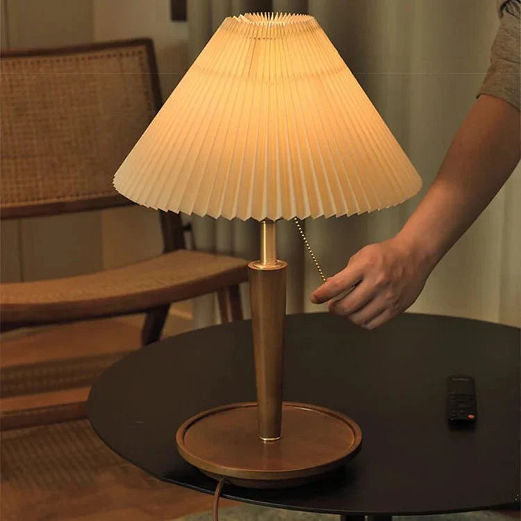 Vintage Wooden Table Lamp