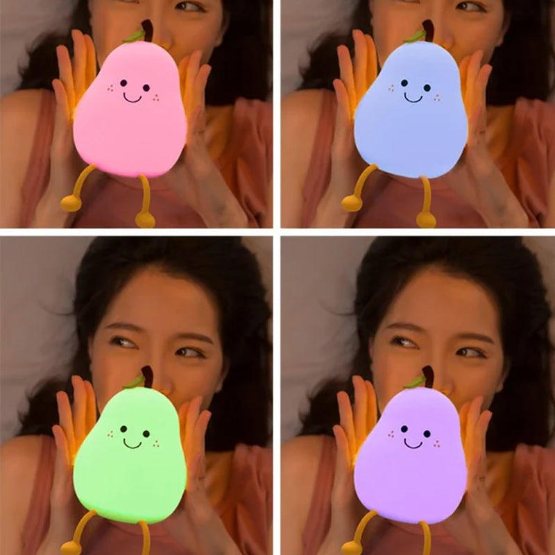 Pear Shaped Night Light With Soft Adjustable Glow