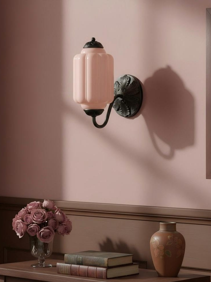 Vintage Milk Glass Wall Sconce Light