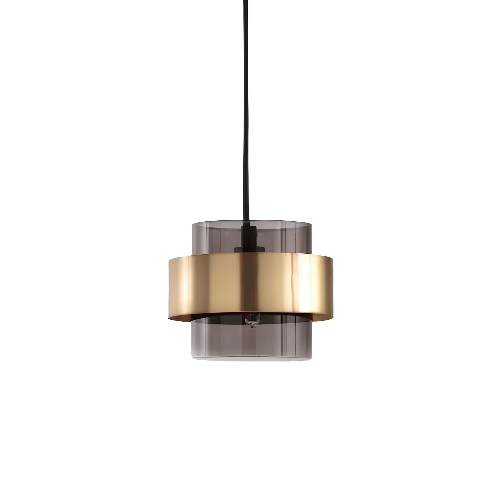 Suspension compacte en métal pour cuisine avec lumière d’ambiance chaleureuse