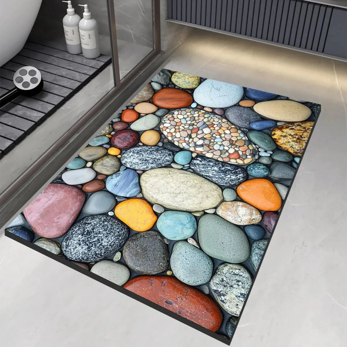 Non-Slip Stone Look Bathroom Mat 2