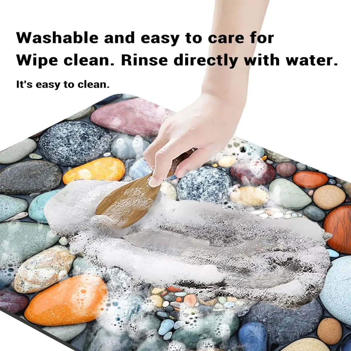 Non-Slip Stone Look Bathroom Mat 6
