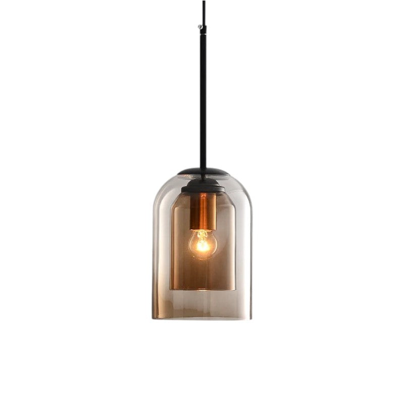 Contemporary Tinted Glass Kitchen Island Pendant