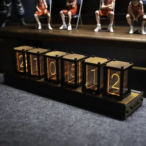 Retro Style Nixie Tube Table Clock with Six Digit Display
