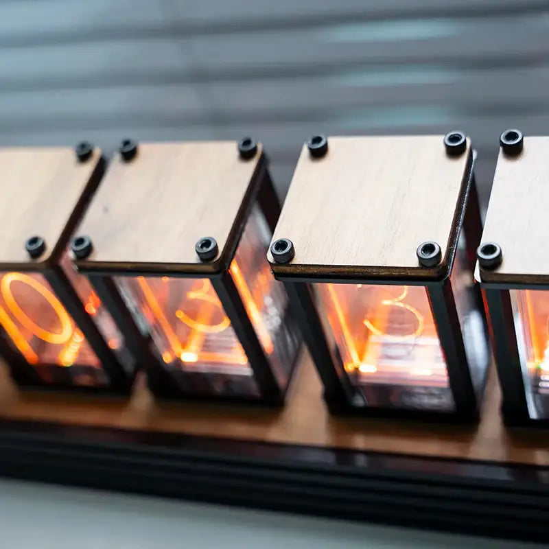 Retro Style Nixie Tube Table Clock with Six Digit Display