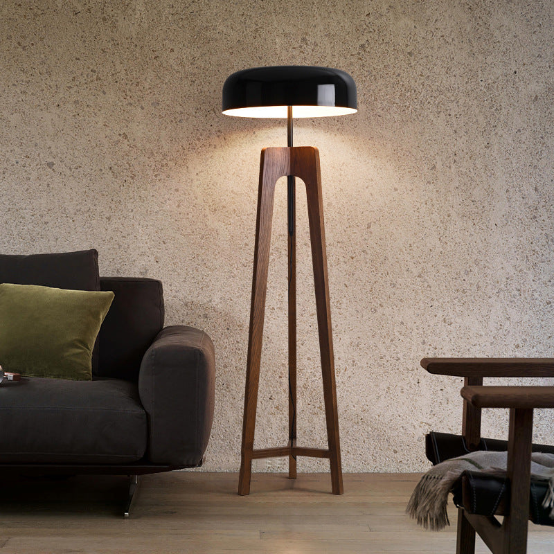 Nordic Wooden Tripod Floor Lamp