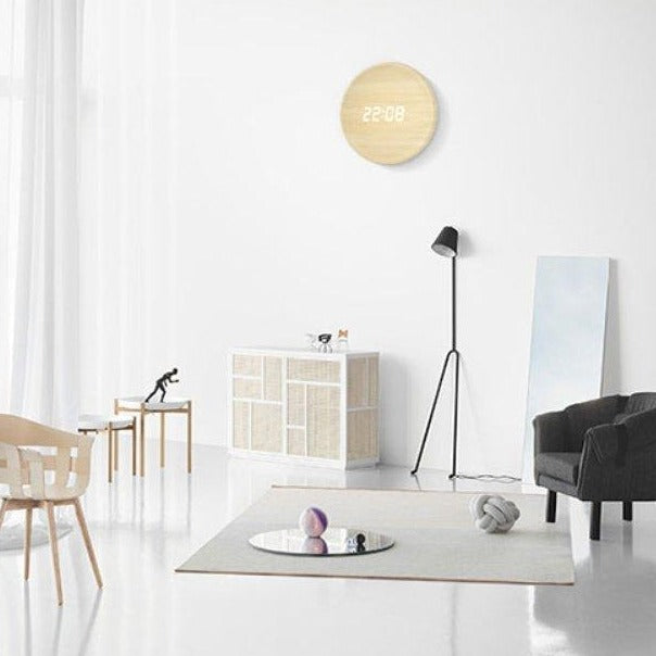 Scandinavian Digital Wall Clock With LED Display And USB Power