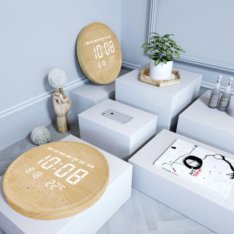 Scandinavian Digital Wall Clock With LED Display And USB Power