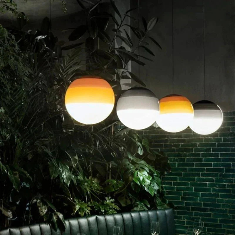 Color Gradient Glass Pendant Lamp Modern Lighting