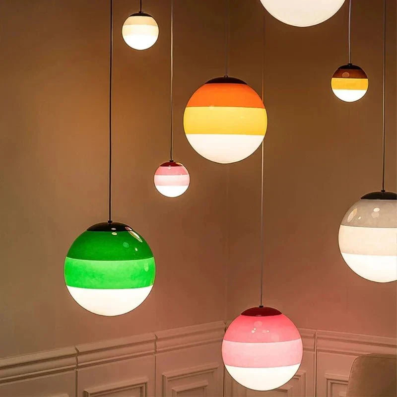 Color Gradient Glass Pendant Lamp Modern Lighting