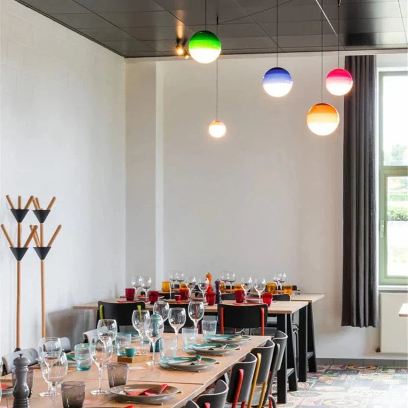 Color Gradient Glass Pendant Lamp Modern Lighting
