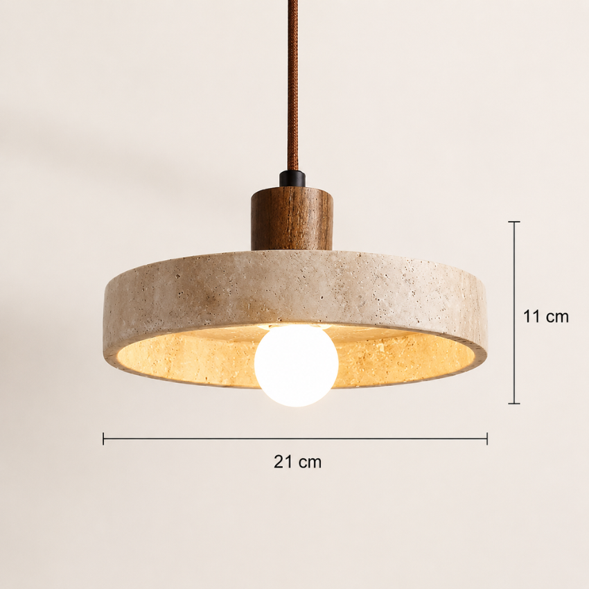 Suspension Bauhaus en travertin pierre  