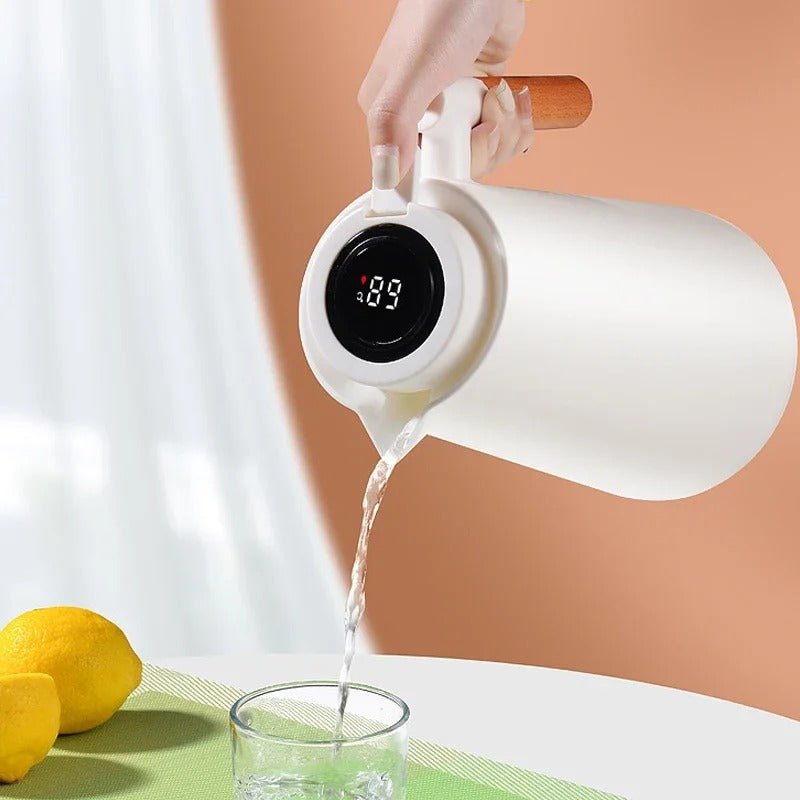 Thermal Jug With LED Temperature Display And Wooden Handle