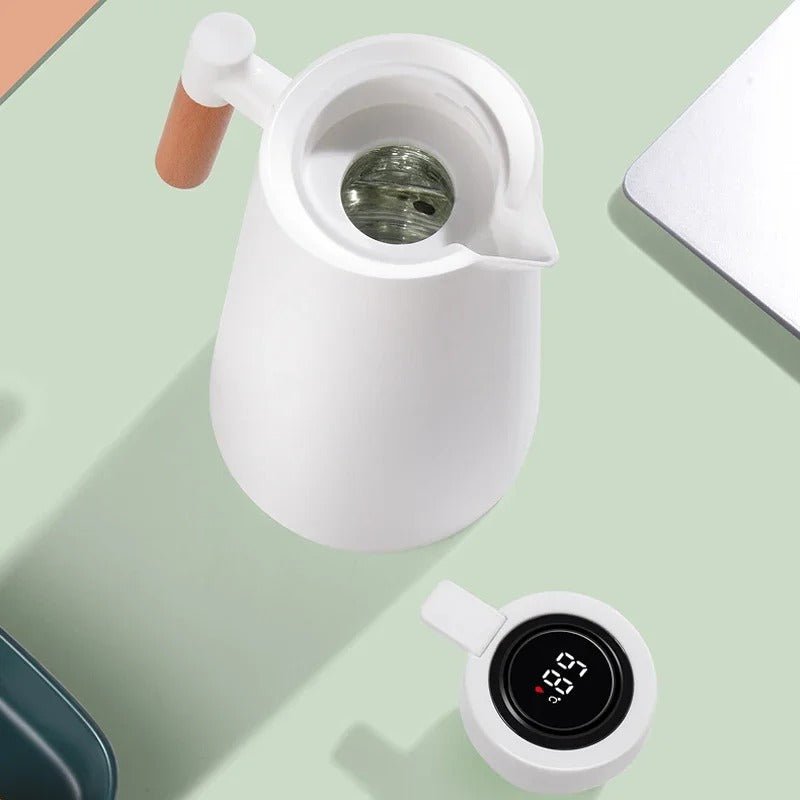 Thermal Jug With LED Temperature Display And Wooden Handle