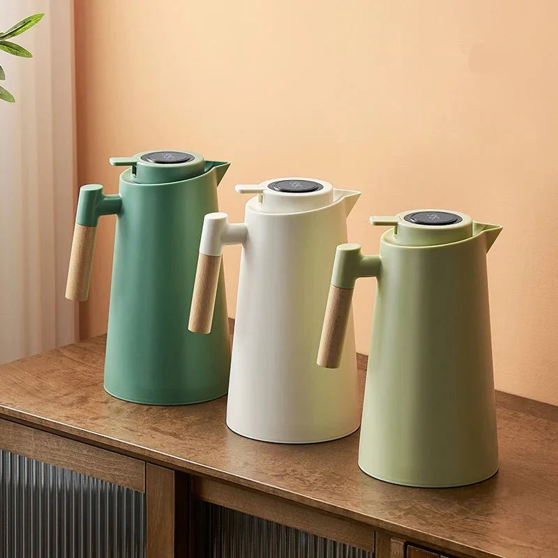 Thermal Jug With LED Temperature Display And Wooden Handle