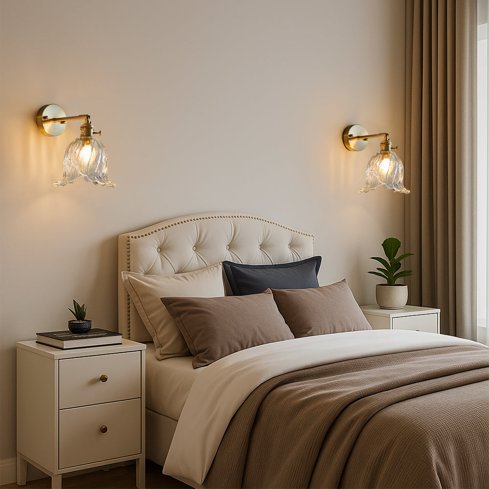 Vintage Flower Glass Wall Light