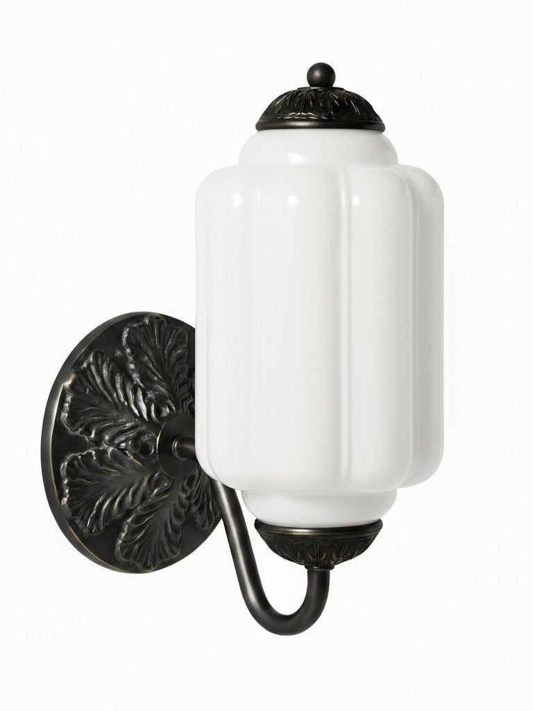 Vintage Milk Glass Wall Sconce Light