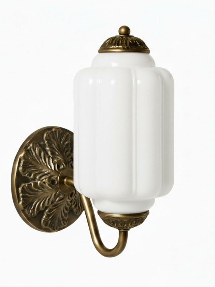 Vintage Milk Glass Wall Sconce Light